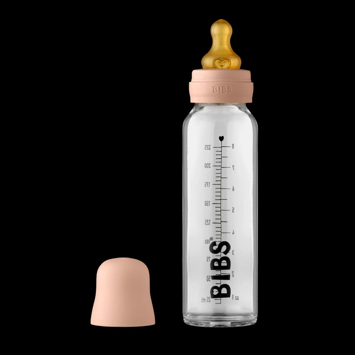 Baby Bottle Glass 225ml. - blush