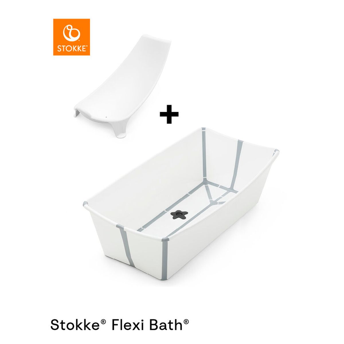 Flexi Bath X-Large og Newborn support Sampak Hvid