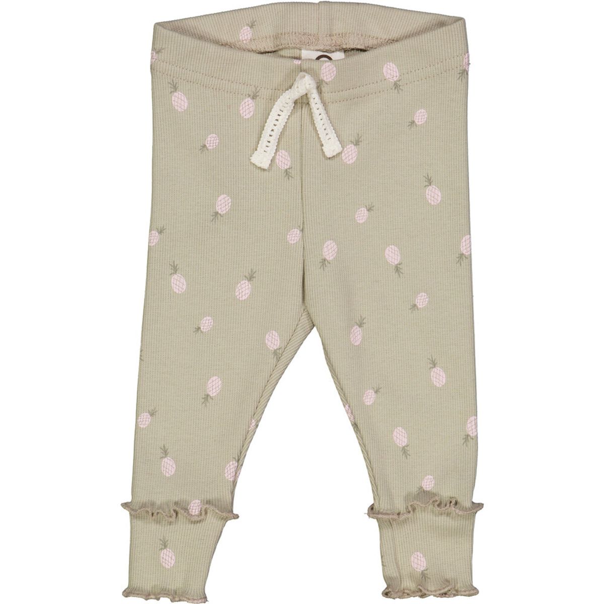 Pineapple rib leggings med flæser - Soft green/ Poetry green/ Mary - 92