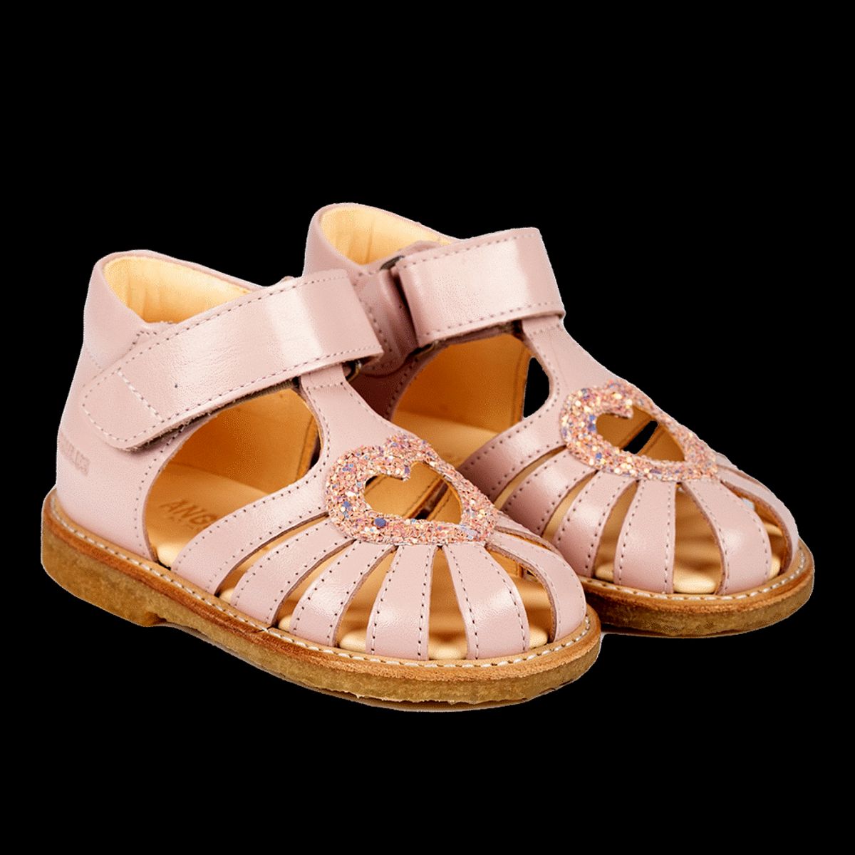 Hjertesandal med glitter - Pale Rose/Rose Glitter - 23