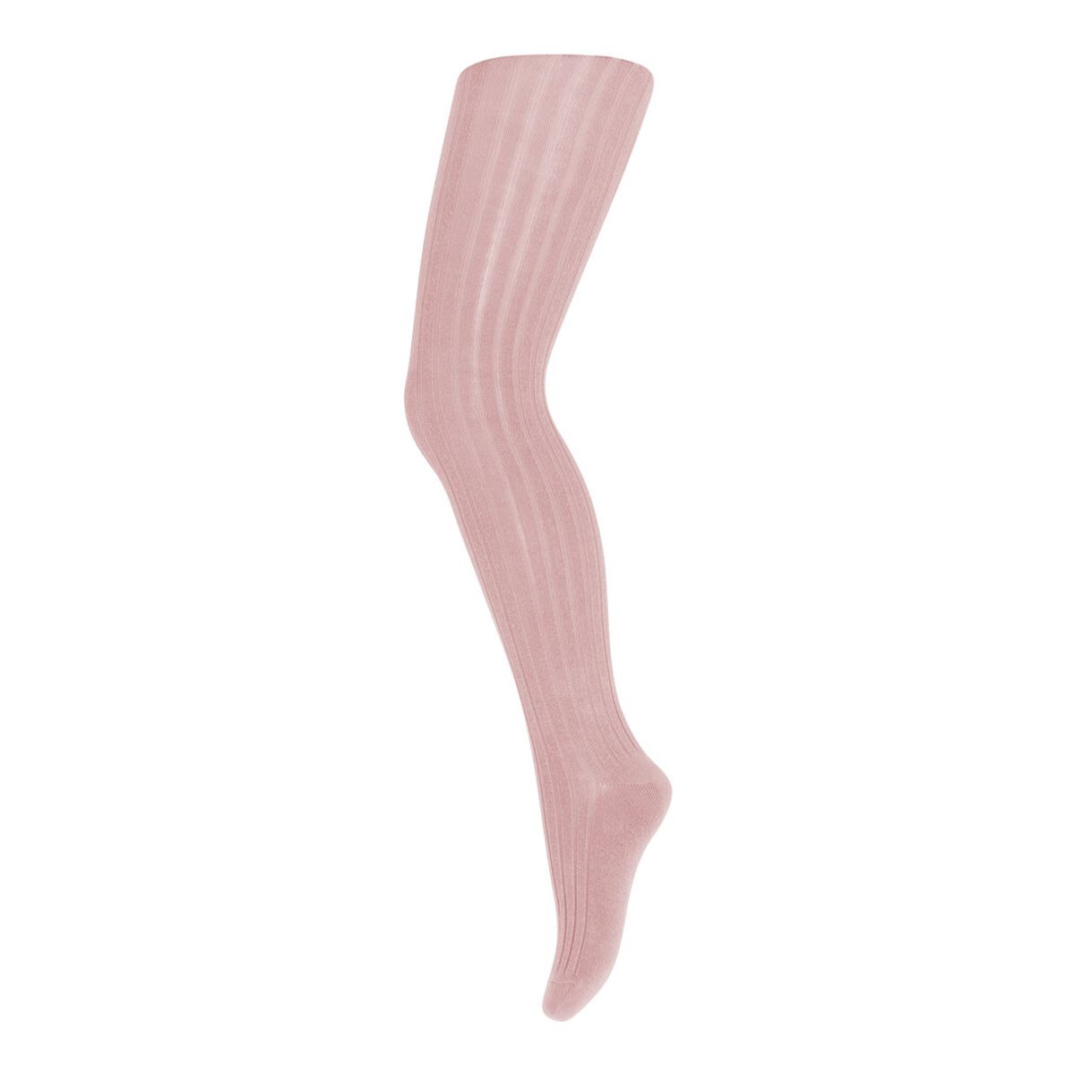 Basic rib strømpebuks - Silver Pink - 110