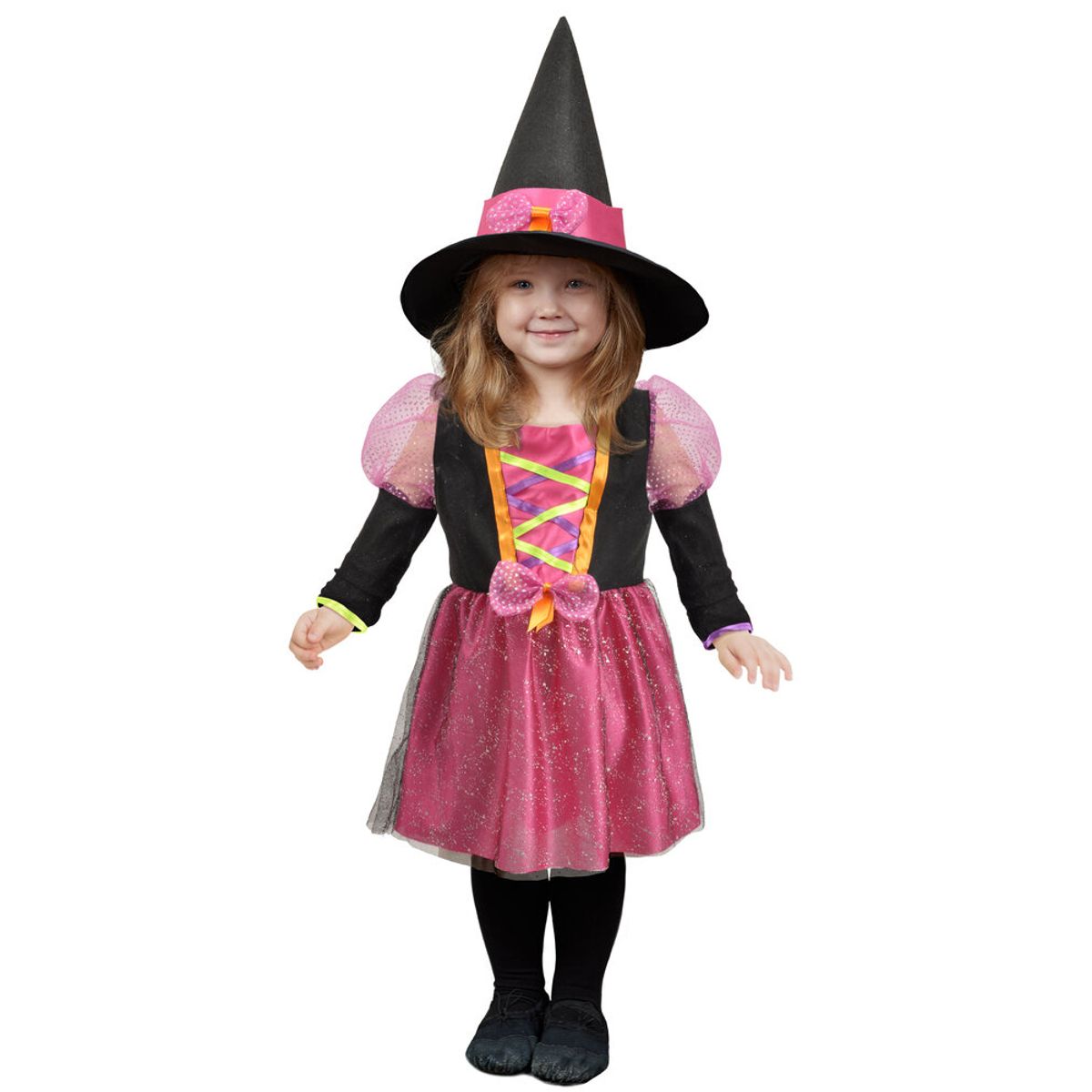 Witchy kostume - ROSA/SORT - 1-2 ÅR