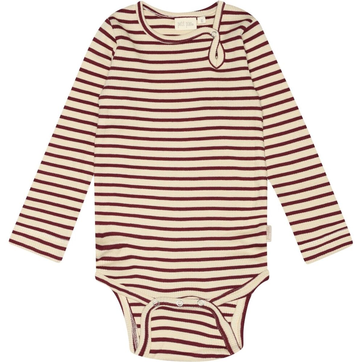 Body langærmet - Dark cherry/dark off white - 68