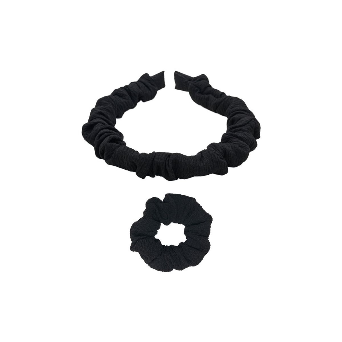 Ellie scrunchie hårbånd sæt - black - ONE SIZE