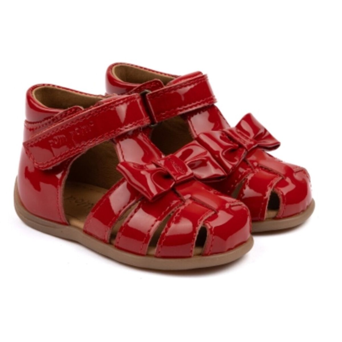 Starters Bow Velcro Sandal - RED PATENT - 20