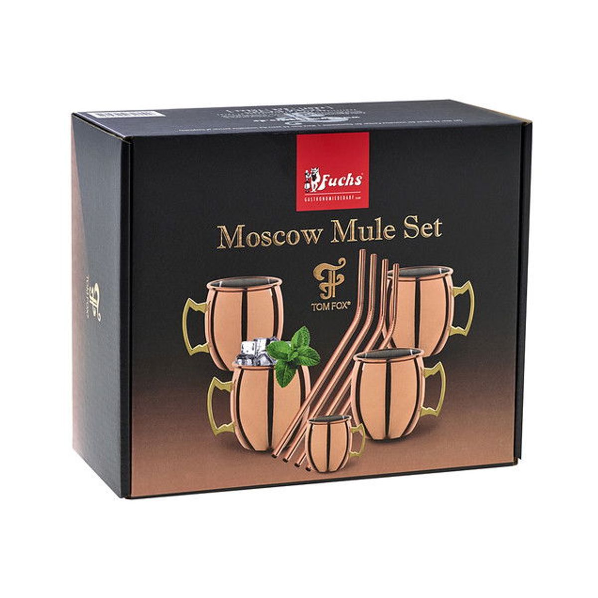 Moscow Mule Set m. Sugerør 450 Ml Kobber