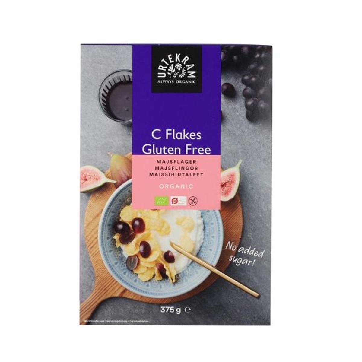 C-flakes, Cornflakes Glutenfri Øko Krt 6x375 G