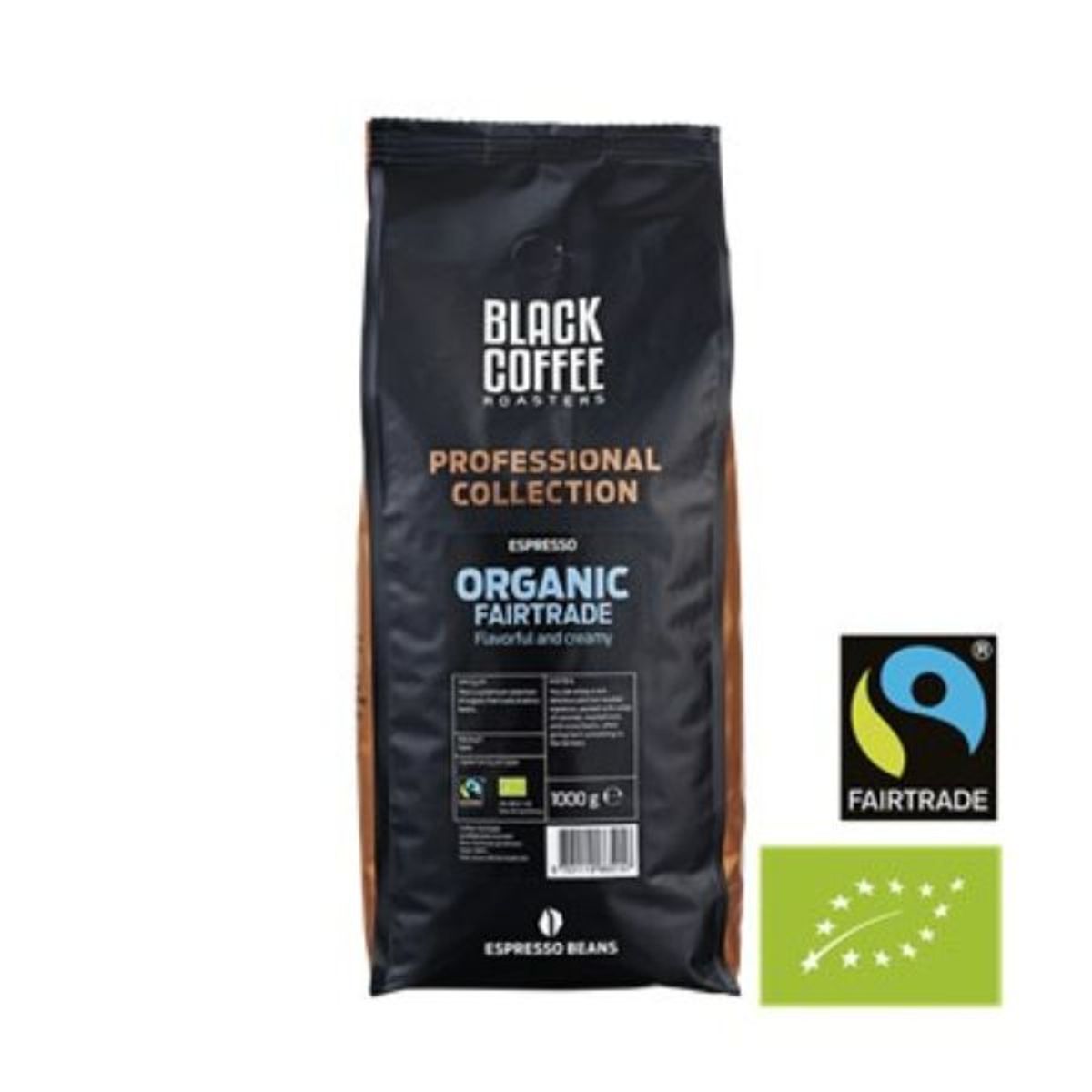 Black Coffee Roasters Pro Fairtrade Espresso 1kg Hele Bønner Øko