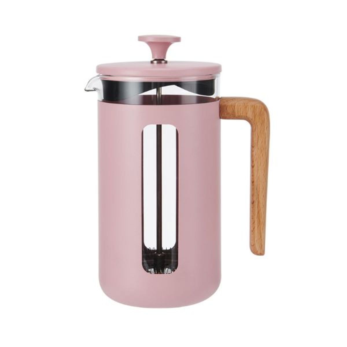 Pisa Stempelkande 8 Kopper Pink Træhåndtag La CafetiÃ¨re