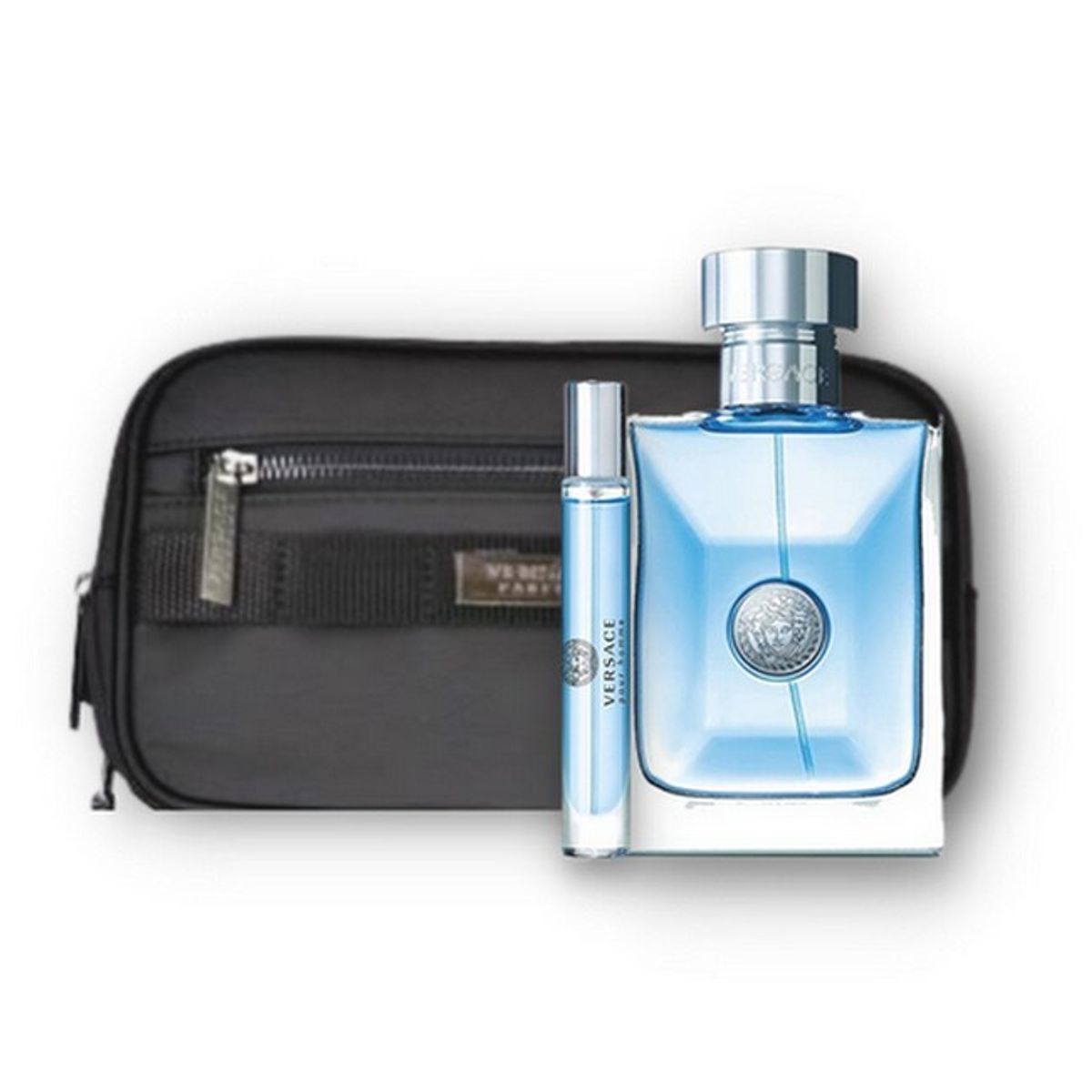 Versace - Pour Homme Sæt - 100 ml Edt - 10 ml Edt Travel Spray - Taske