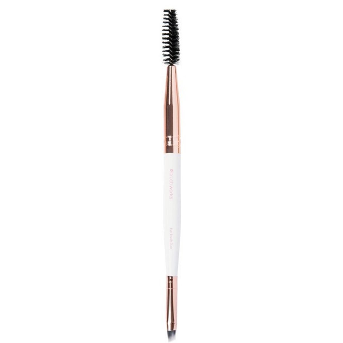 BrushWorks - Double Ended Brow Brush Rosegold White