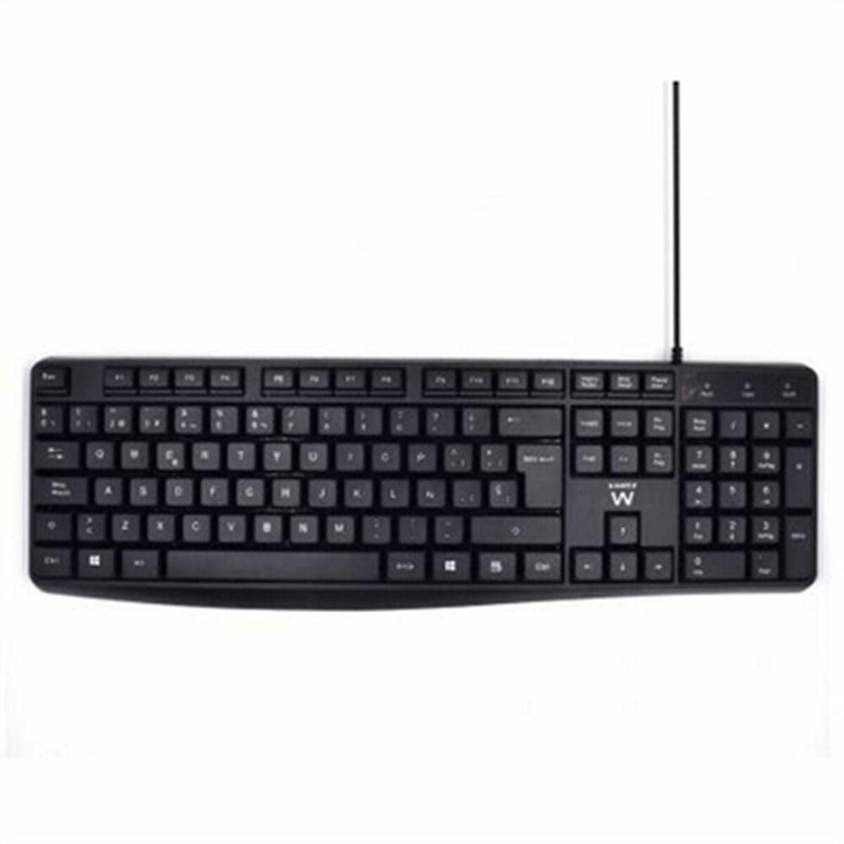 Tastatur Ewent EW3001 Sort Spansk qwerty