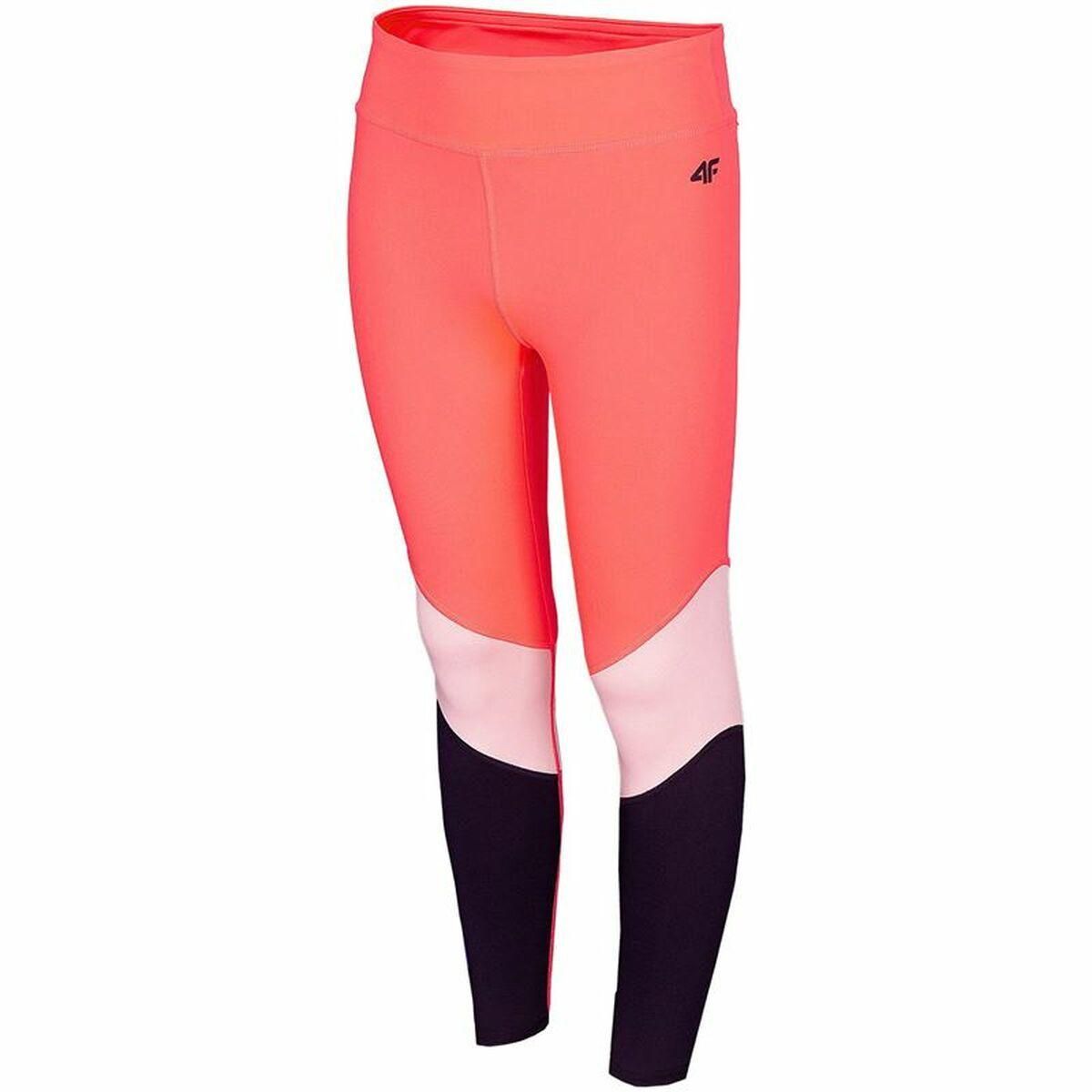 Sport leggings til børn 4F JSPDF003 Neon Pink 13-14 år