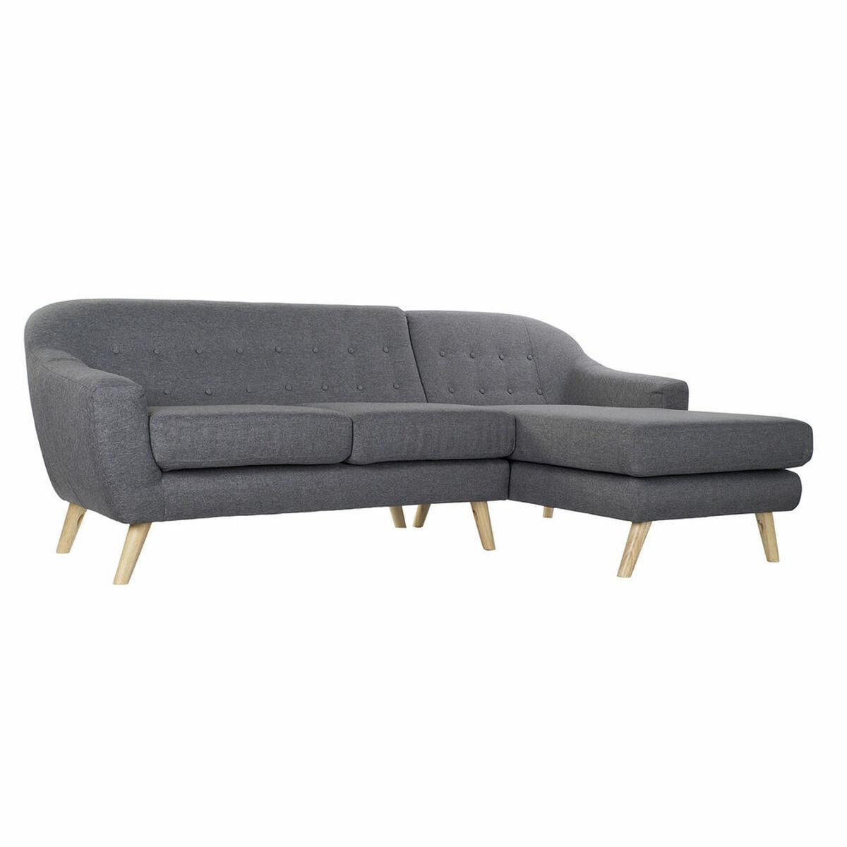 3 personers sofa 8424001799442 Grå Multifarvet Natur Træ Gummitræ Scandi 230 x 144 x 84 cm