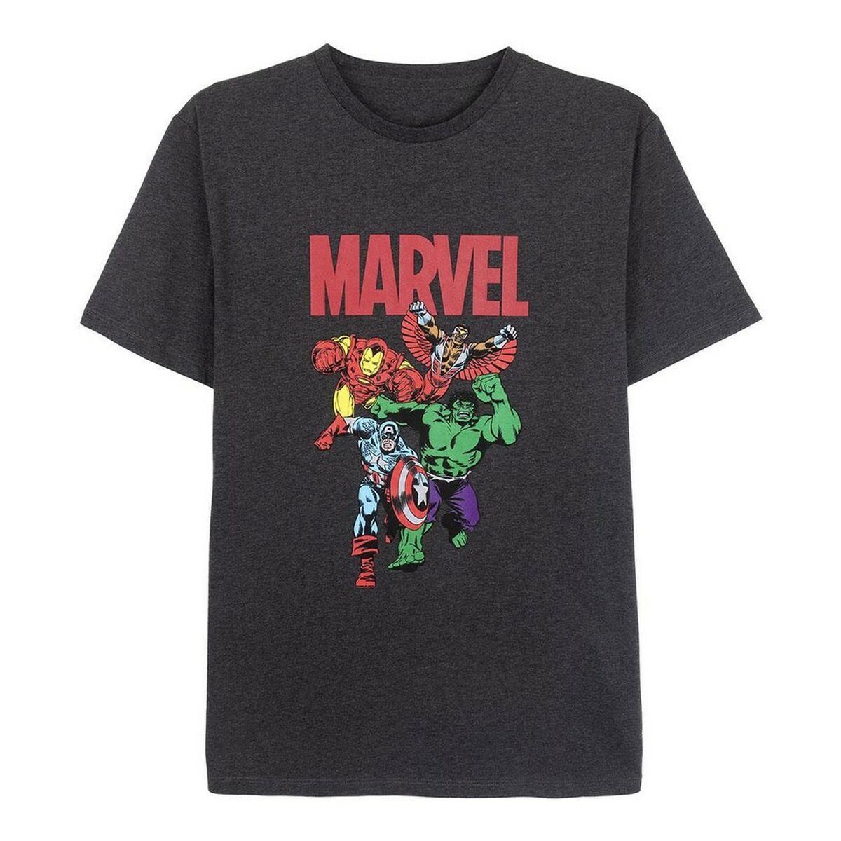 Kortærmet T-shirt til Mænd Marvel Grå Mørkegrå Voksne XL