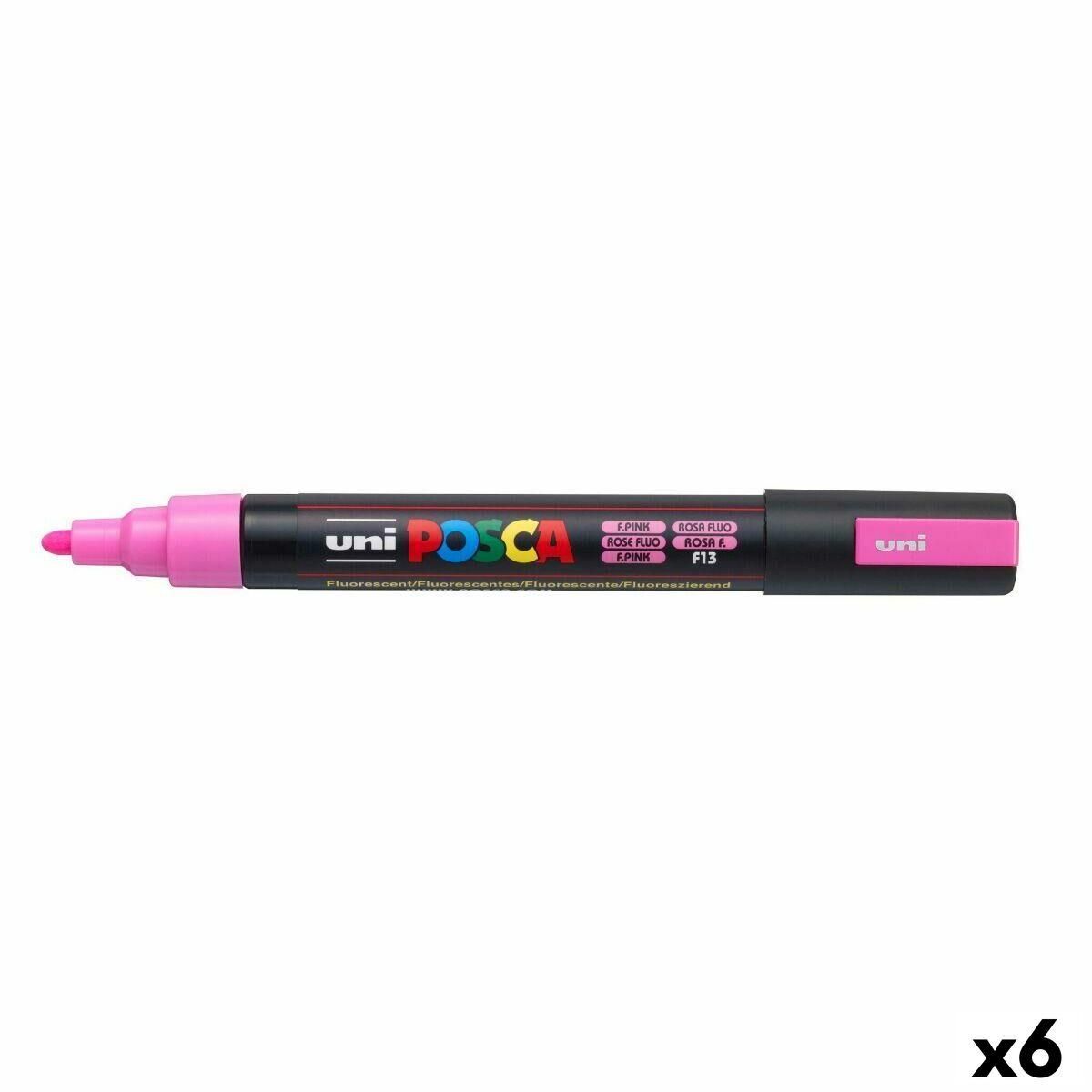 Fluorescerende markør POSCA PC-5M Pink (6 enheder)