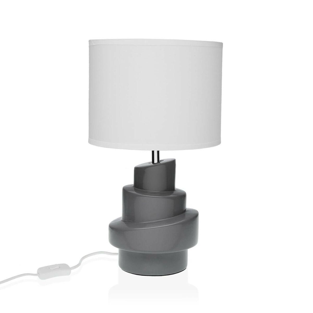 Bordlampe Versa Grå Hvid Keramik 40 W 20 x 35 cm