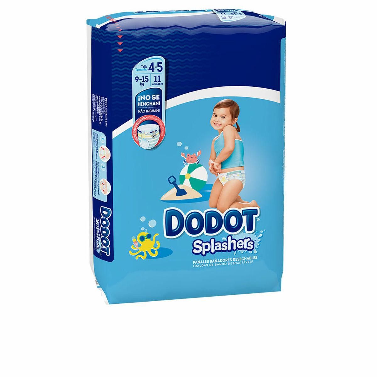 Engangsbleer Dodot Splashers 4-5 9-15 kg (11 Enheder)