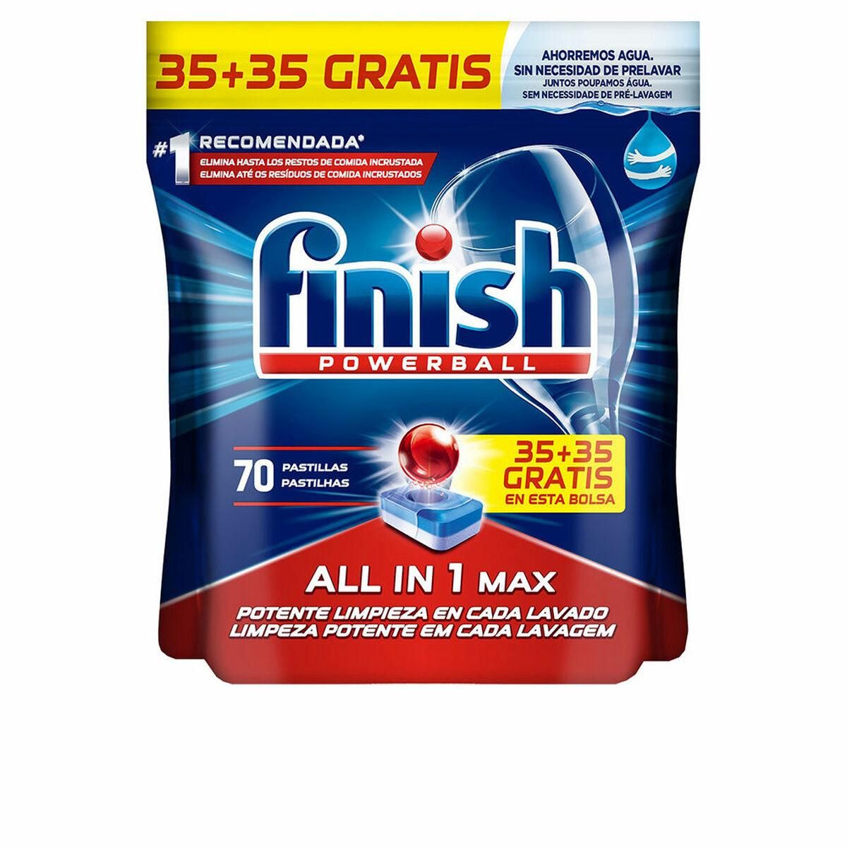 Opvaskemaskine tabletter Finish All In One (70 enheder)