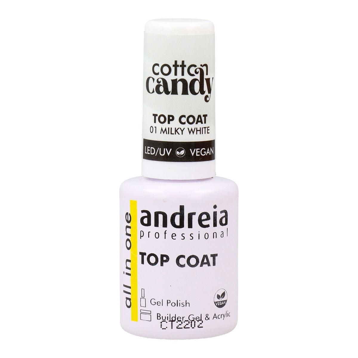 Neglelak Fikser Andreia Cotton Candy Top Coat Nº 01 Milky White 10,5 ml