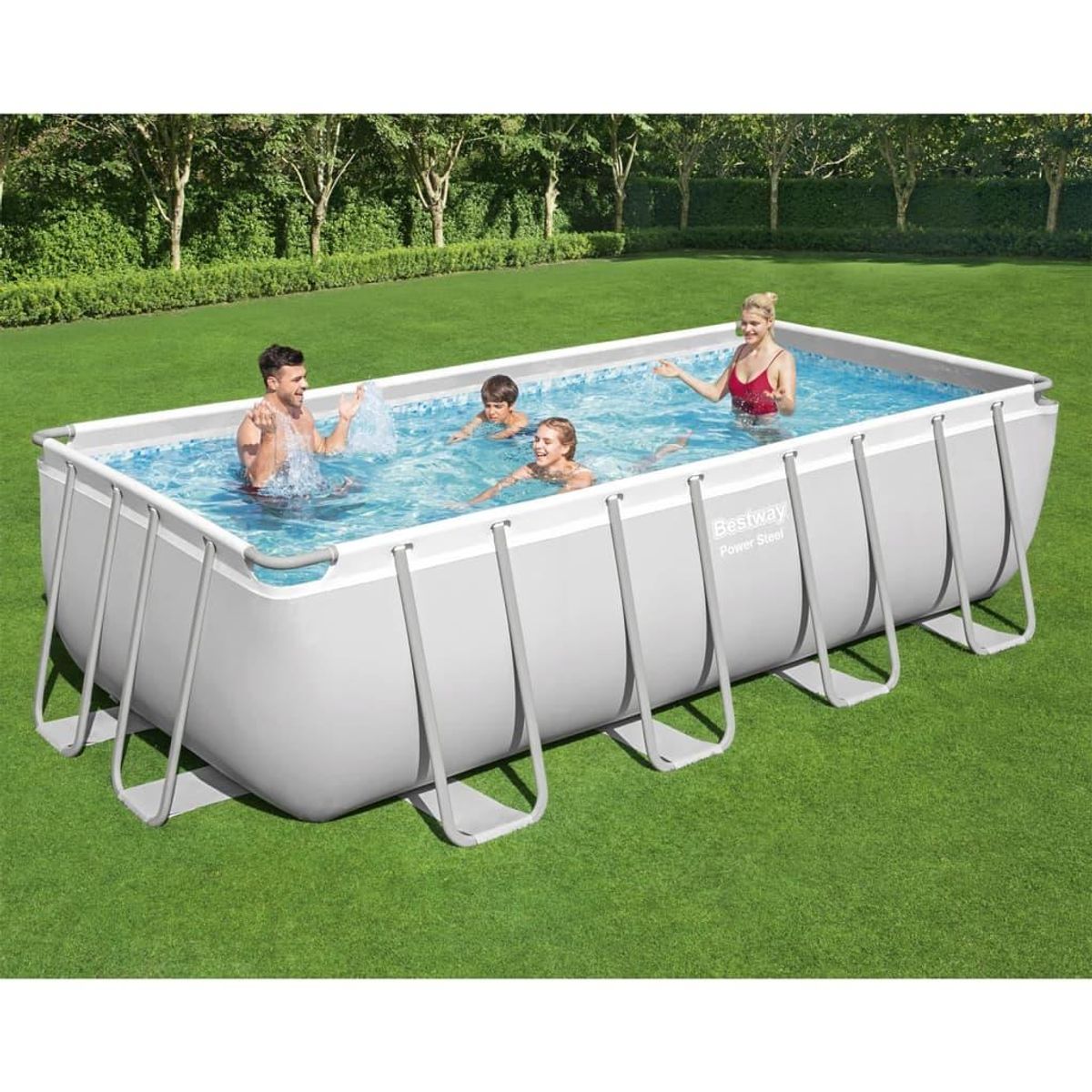 Power Steel swimmingpool 488x244x122 cm rektangulær