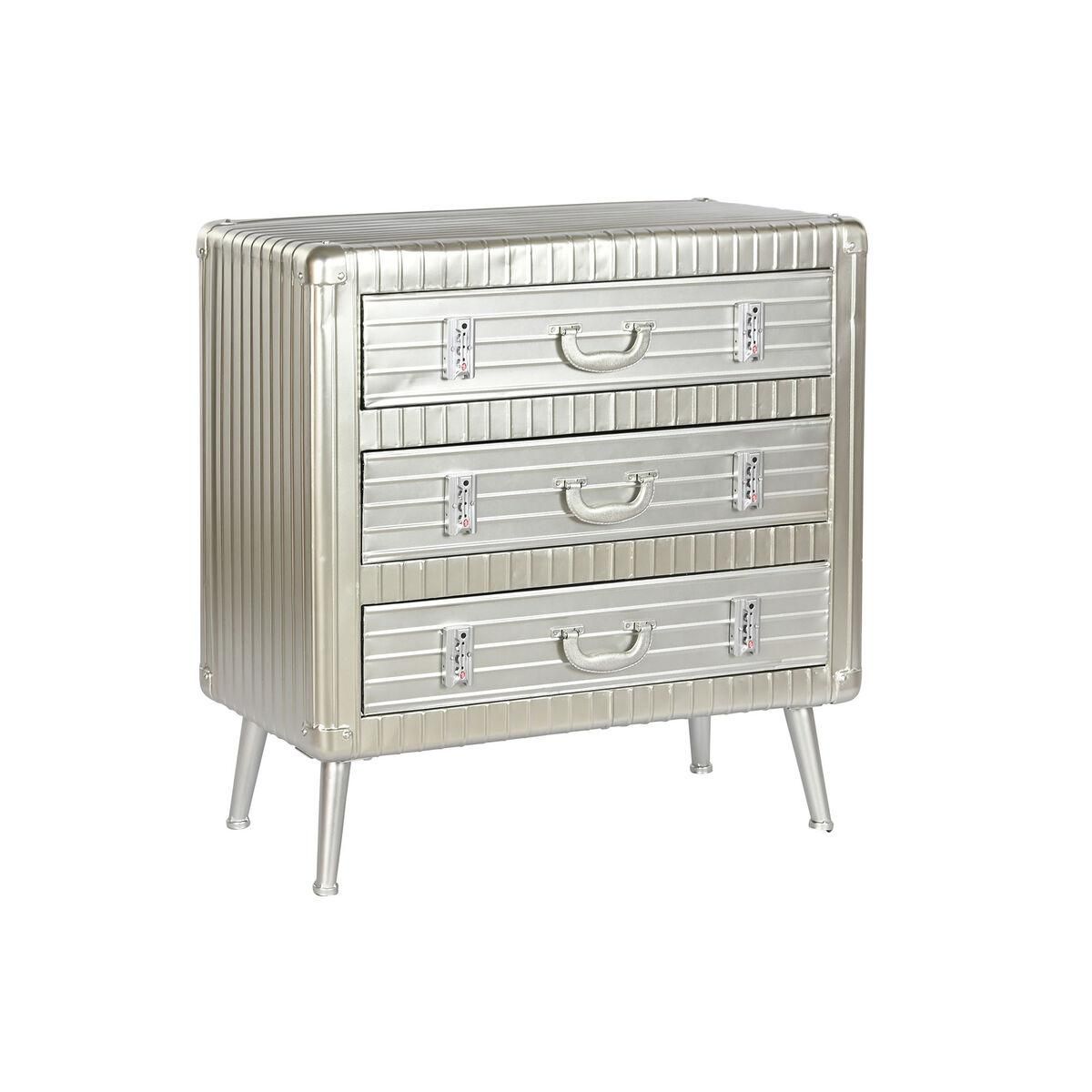 Kommode Home ESPRIT Sølvfarvet Metal Træ MDF Vintage 80 x 39 x 82 cm