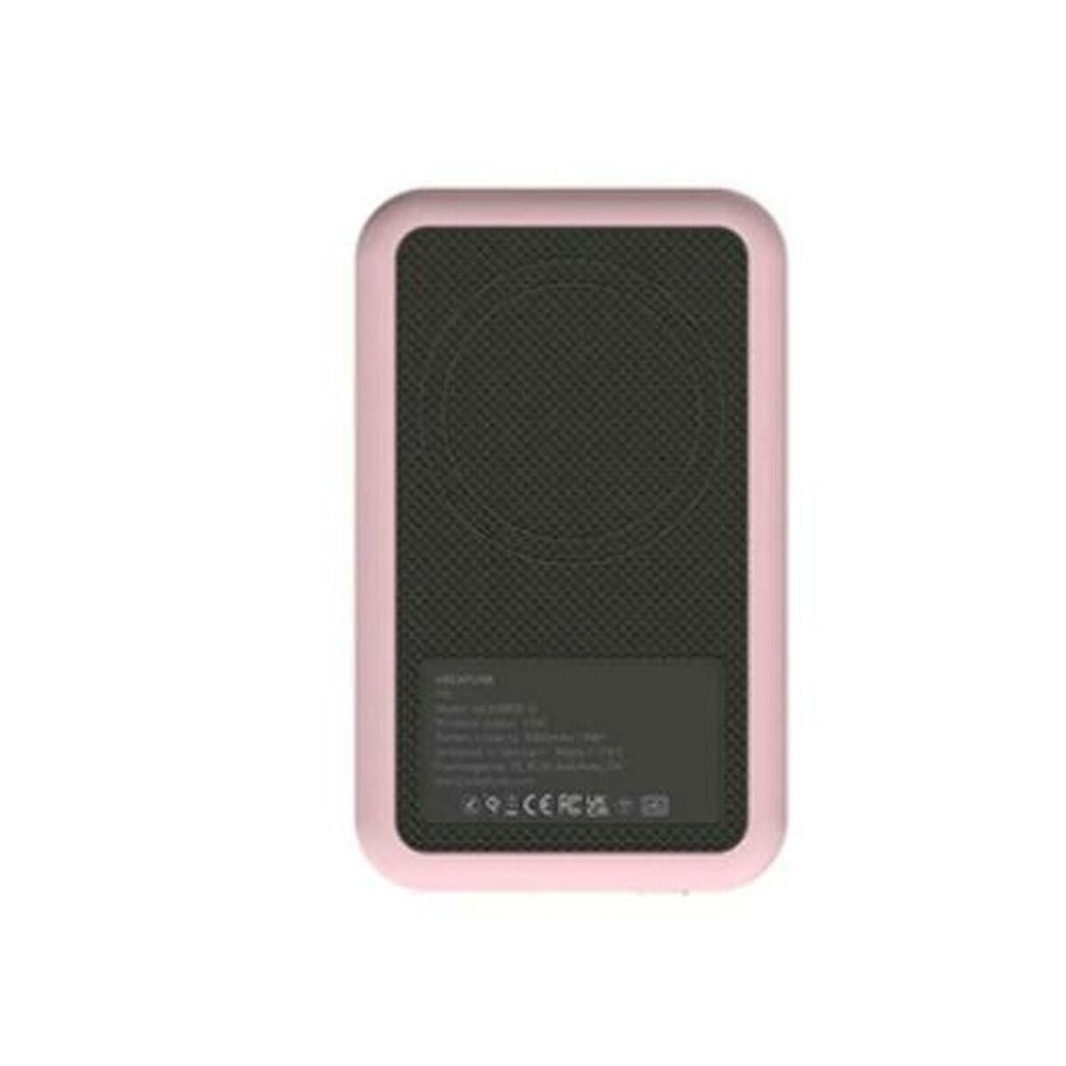 Power Bank med trådløs oplader Kreafunk Pink 5000 mAh