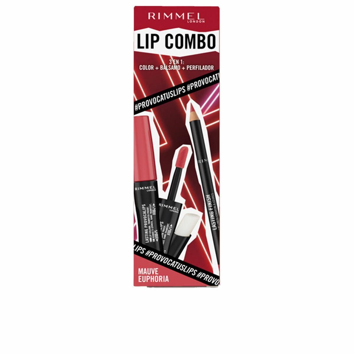 Makeup Sæt Rimmel London Lip Combo 3 Dele Mauve Euphoria