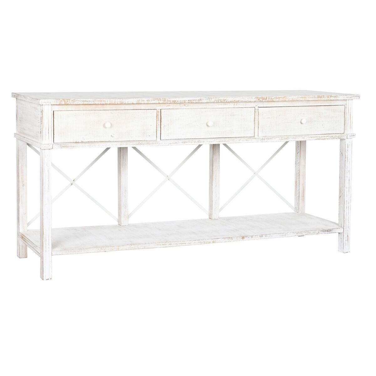 Console Home ESPRIT Hvid Brun Sort Metal Gran 181 x 45 x 86 cm