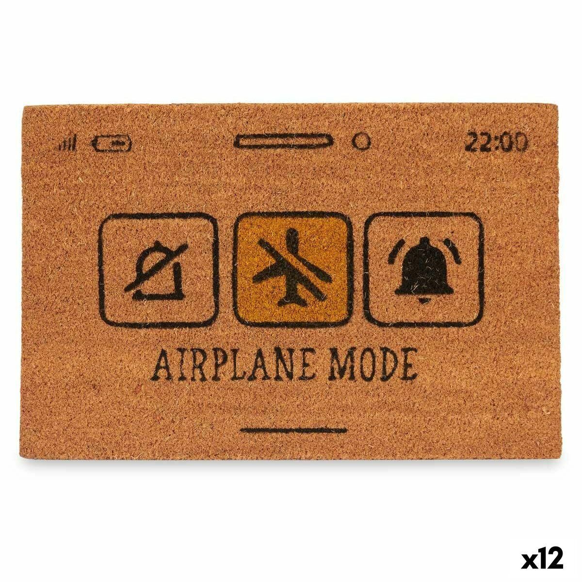 Dørmåtte Airplane Mode Gul Natur 60 x 1 x 40 cm (12 enheder)