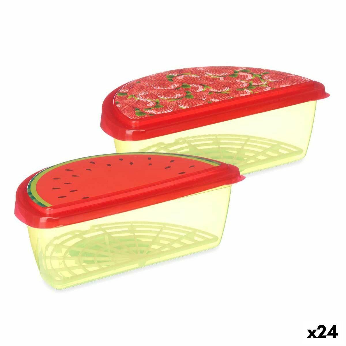 Madkasse Frugt Jordbær Vandmelon Plastik 23 x 8 x 13 cm (24 enheder)