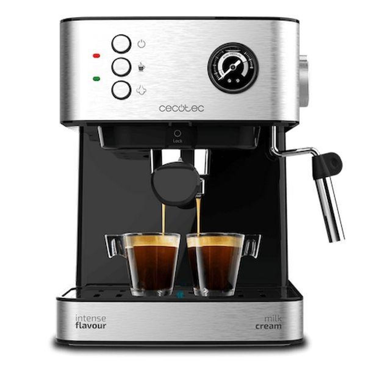 Hurtig manuel kaffemaskine Power Espresso 20 Professionale 1,5 L Sølvfarvet Sort