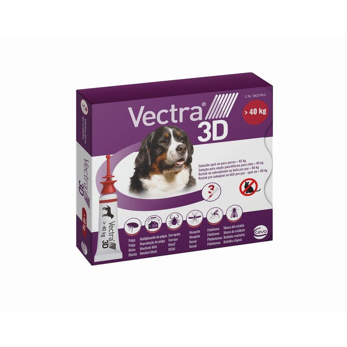 Pipette til hunde Ceva 3D XL 40 kg 3 enheder