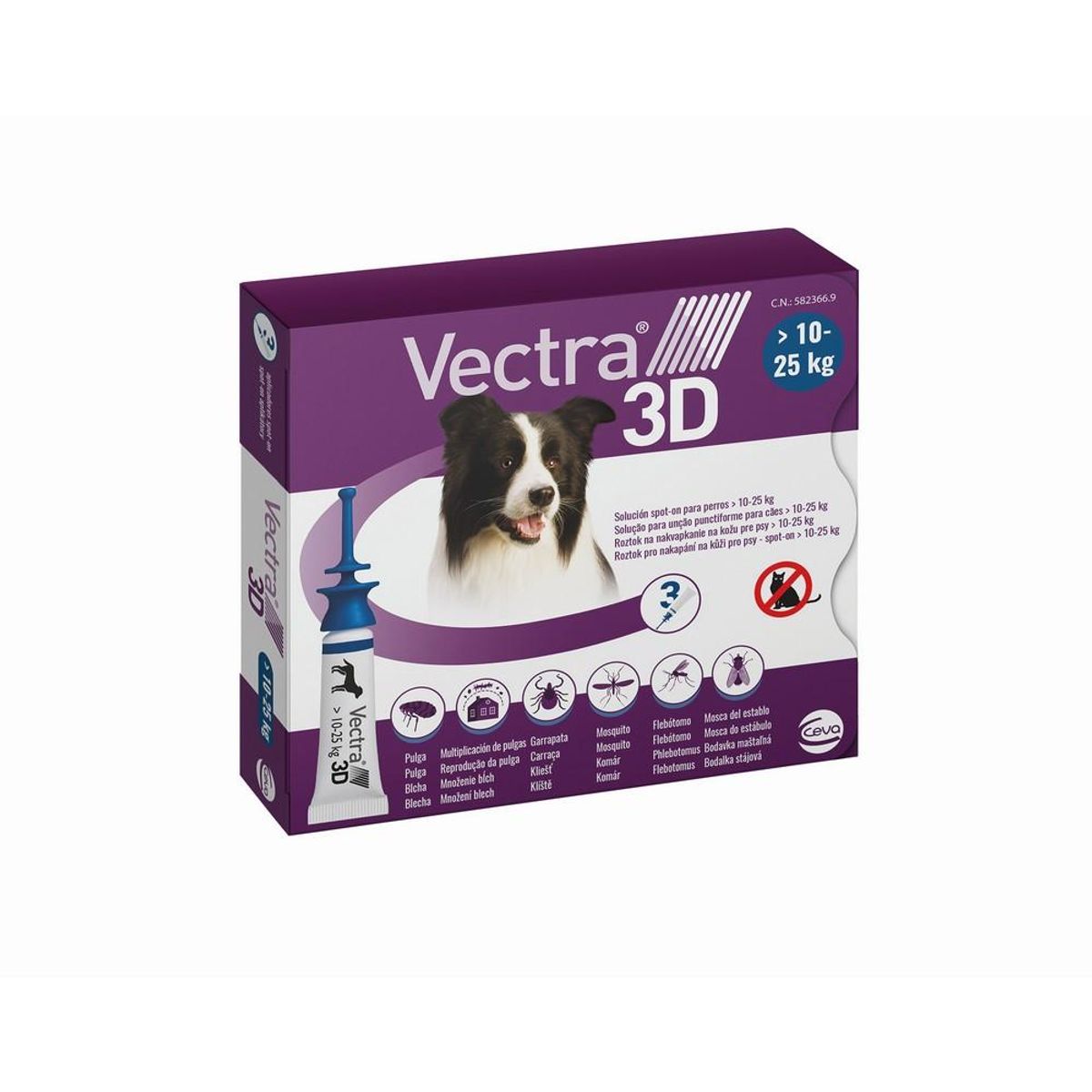 Pipette til hunde Ceva 3D M 10-25 Kg 3 enheder