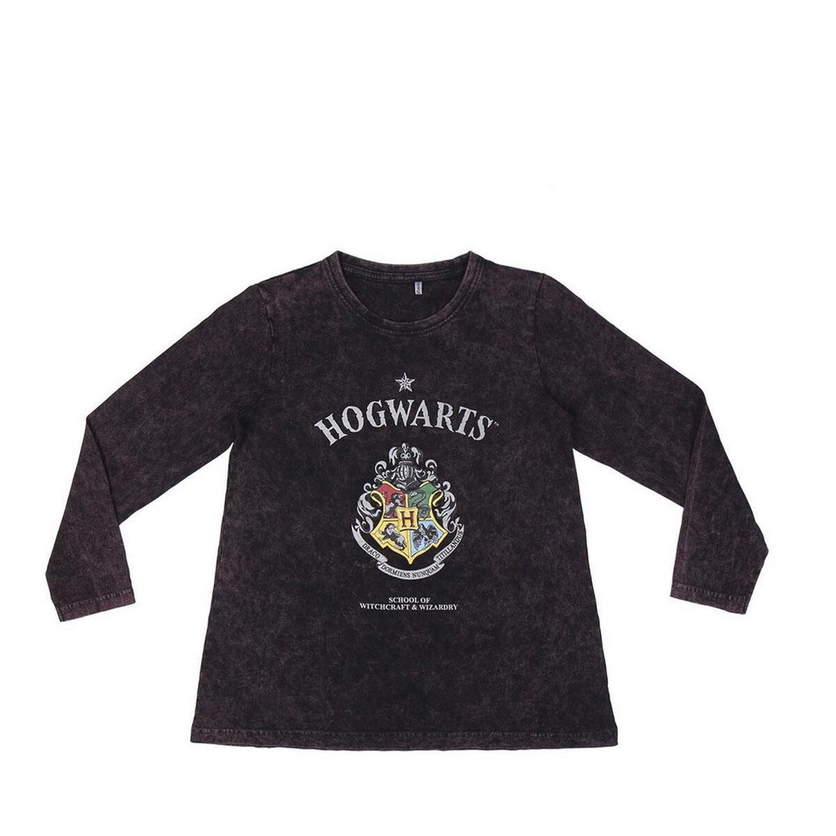 Langærmet T-shirt til Børn Harry Potter Grå Mørkegrå 12 år