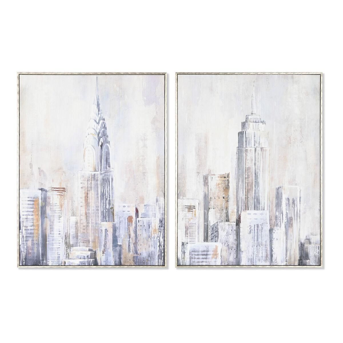 Maleri Home ESPRIT New York Loft 60 x 2,4 x 80 cm (2 enheder)