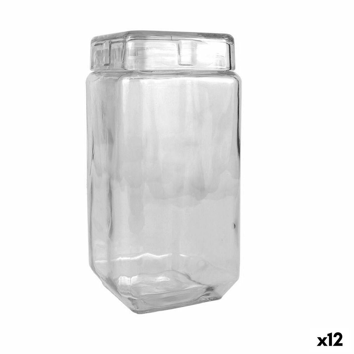 Beholder La Mediterránea Glas 2,2 L 11 x 11 x 22,5 cm Firkantet (12 enheder)