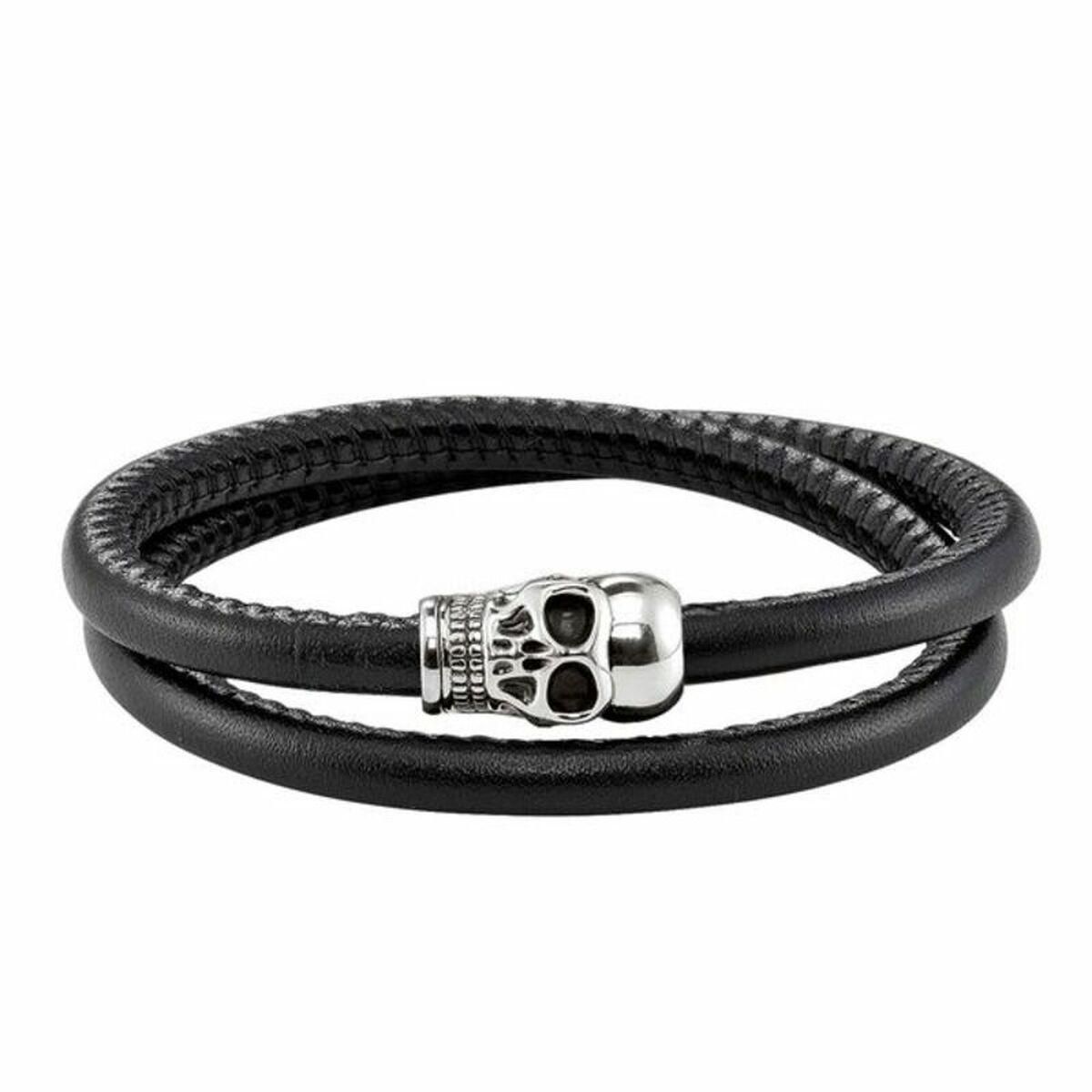 Unisex armbånd Thomas Sabo UB0010-825-11 Sølvfarvet Sort 15 cm 17 cm