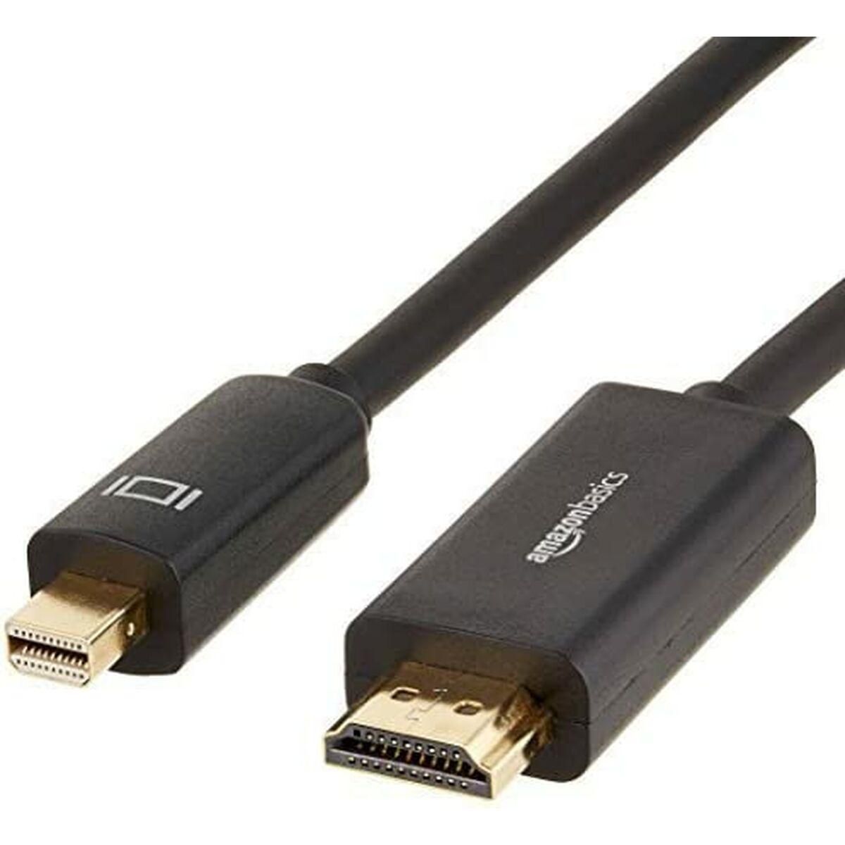 DisplayPort til HDMI kabel Amazon Basics AZDPHD03 0,9 m Sort (OUTLET A)