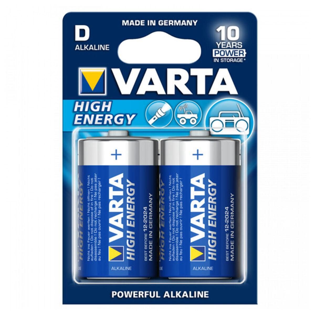 Batteri Varta LR20 D 1,5 V 16500 mAh High Energy (2 stk) Blå