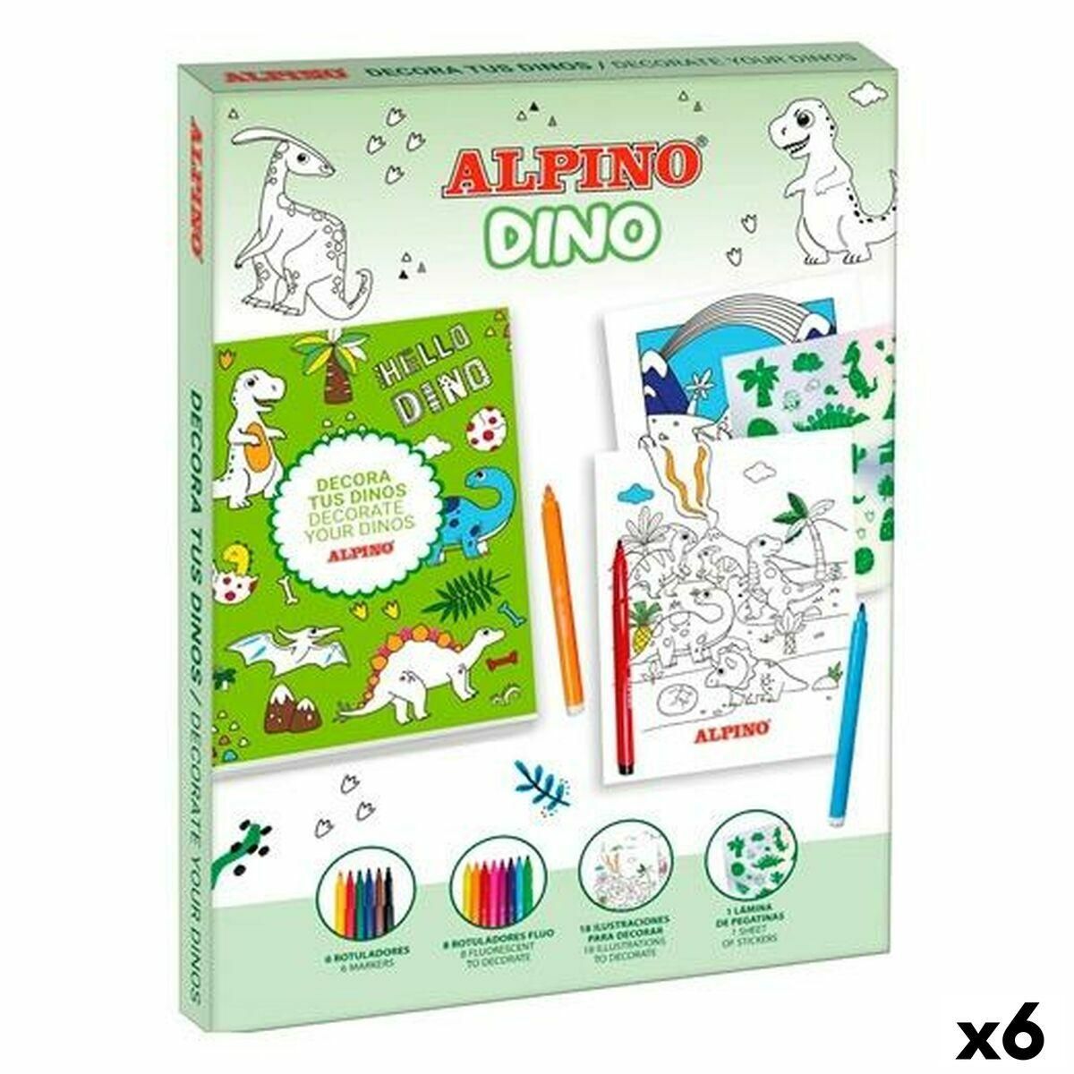 Tegninger til at tegne Alpino Dino Multifarvet (6 enheder)