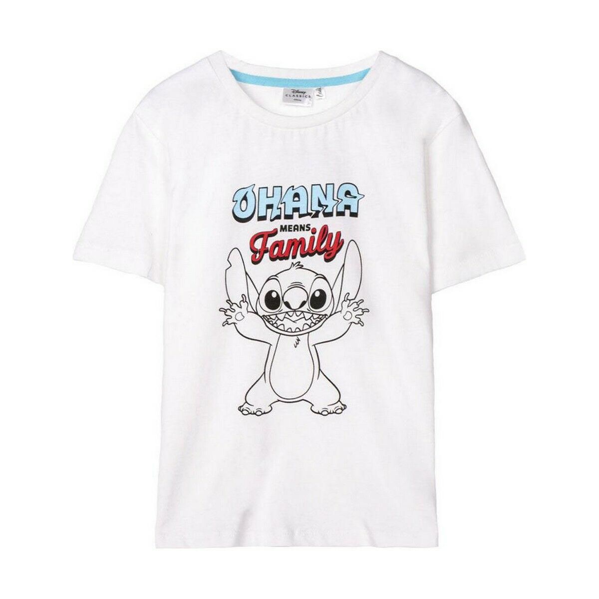 Kortærmet T-shirt Stitch Hvid 6 år