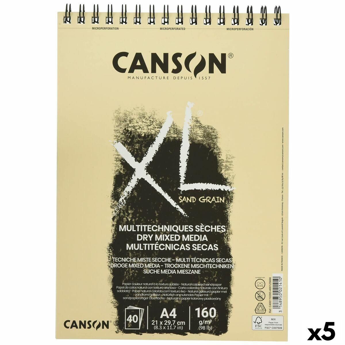 Tegneblok Canson XL Sand Natur A4 5 enheder 40 Ark 160 g/m2