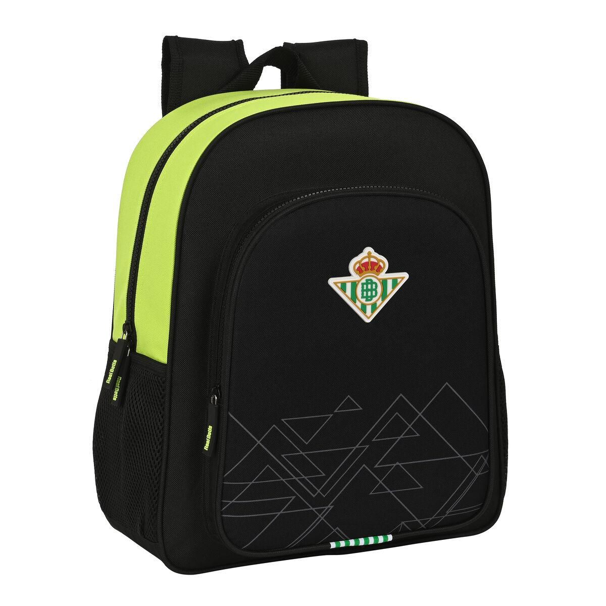 Skoletaske Real Betis Balompié 32 x 38 x 12 cm Sort Lime