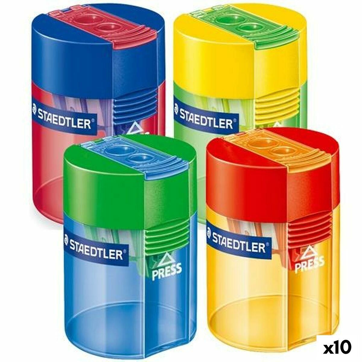 Blyantspidser Staedtler Multifarvet Med beholder Plastik (10 enheder)