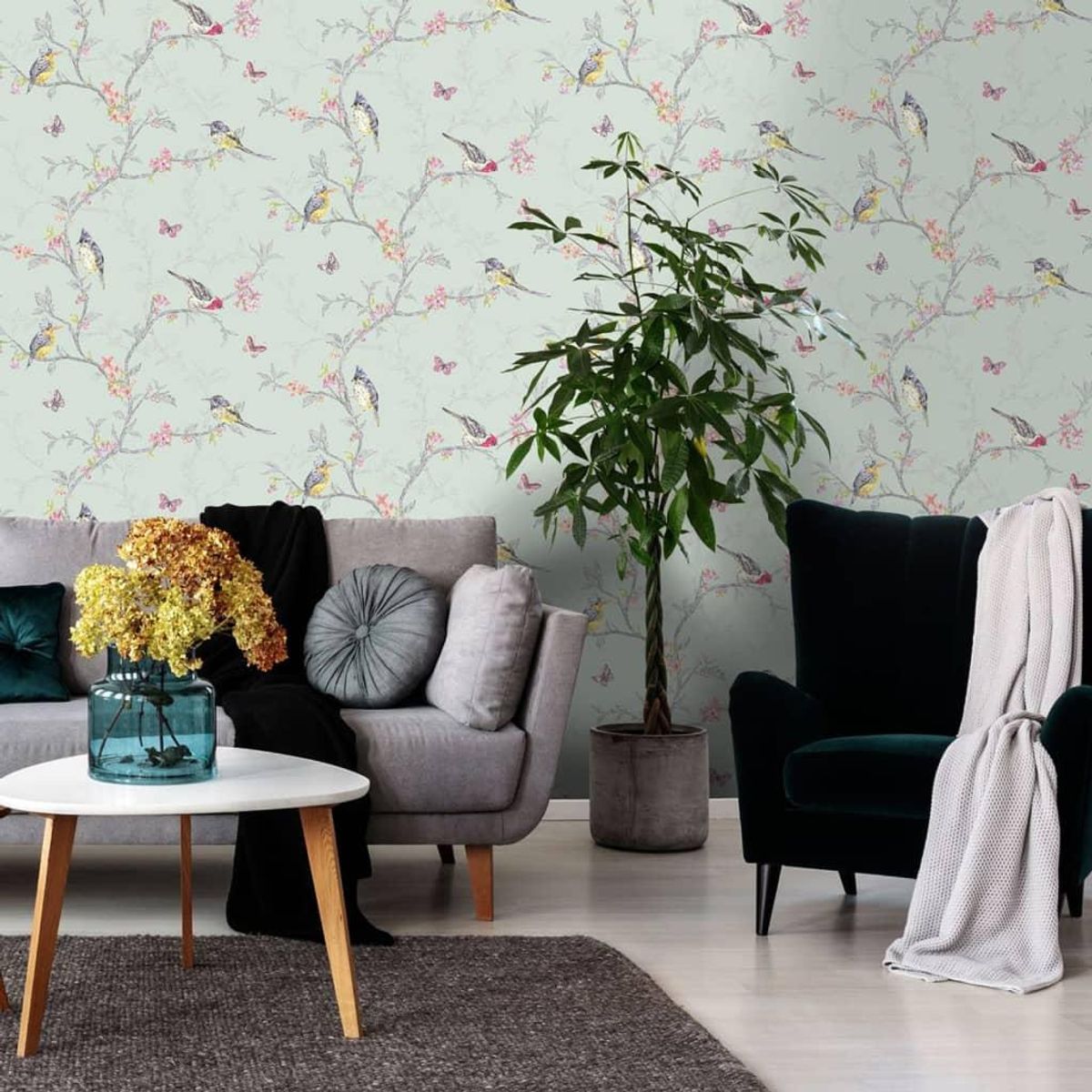 DUTCH WALLCOVERINGS tapet Phoebe mintgrøn