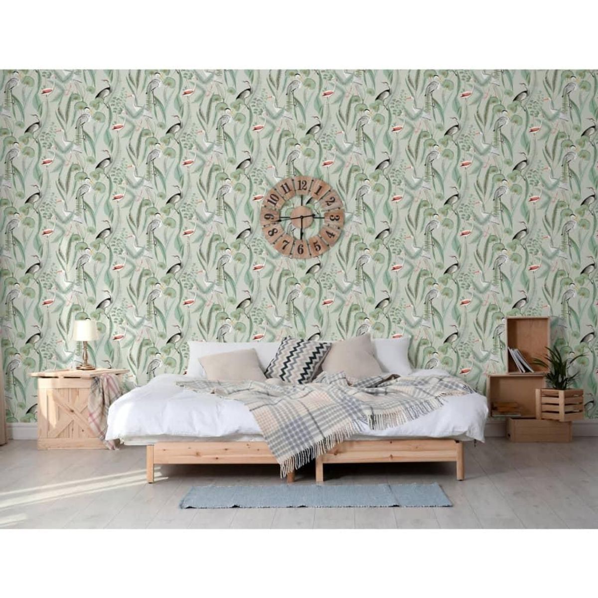 DUTCH WALLCOVERINGS tapet Flamingo mintgrøn