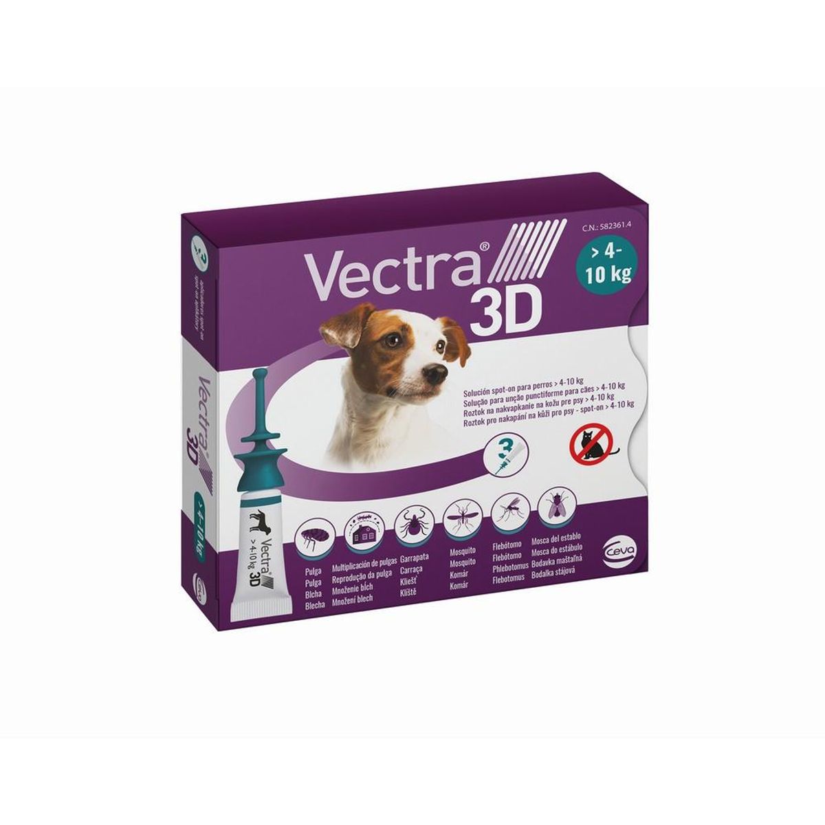 Pipette til hunde Ceva 3D S 4-10 kg 3 enheder