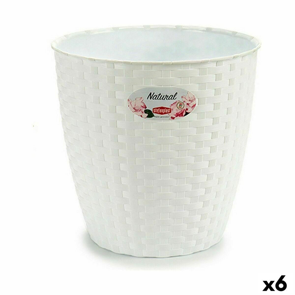 Urtepotte Stefanplast Hvid Plastik 24 x 22,5 x 24 cm (6 enheder)