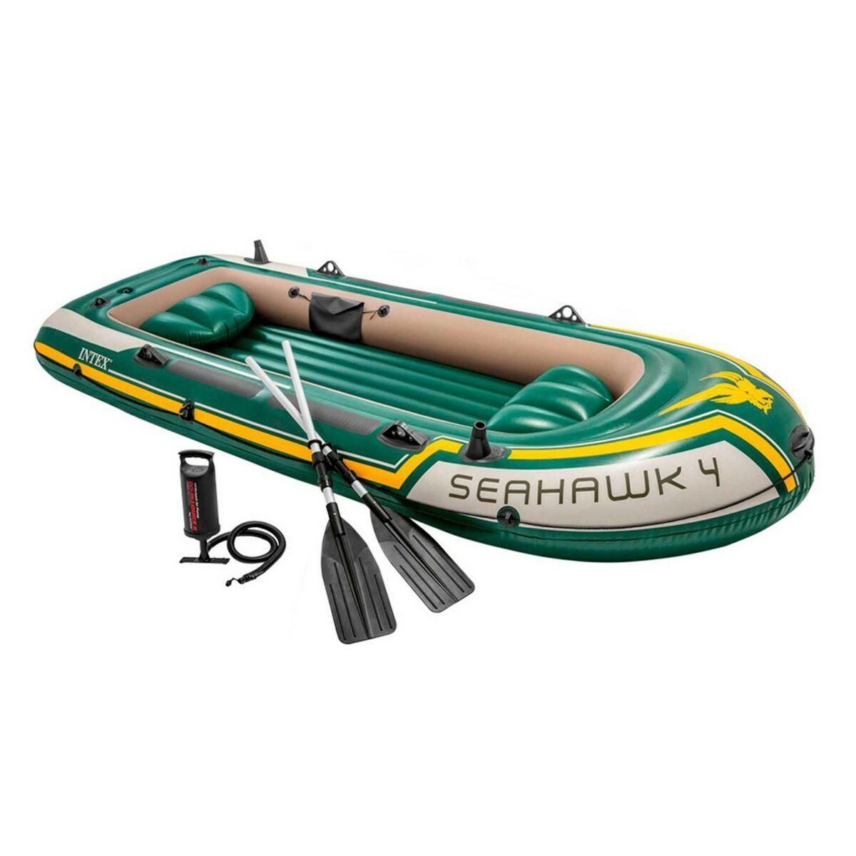 Oppusteligt Skib Intex Seahawk 4 Grøn 351 x 48 x 145 cm